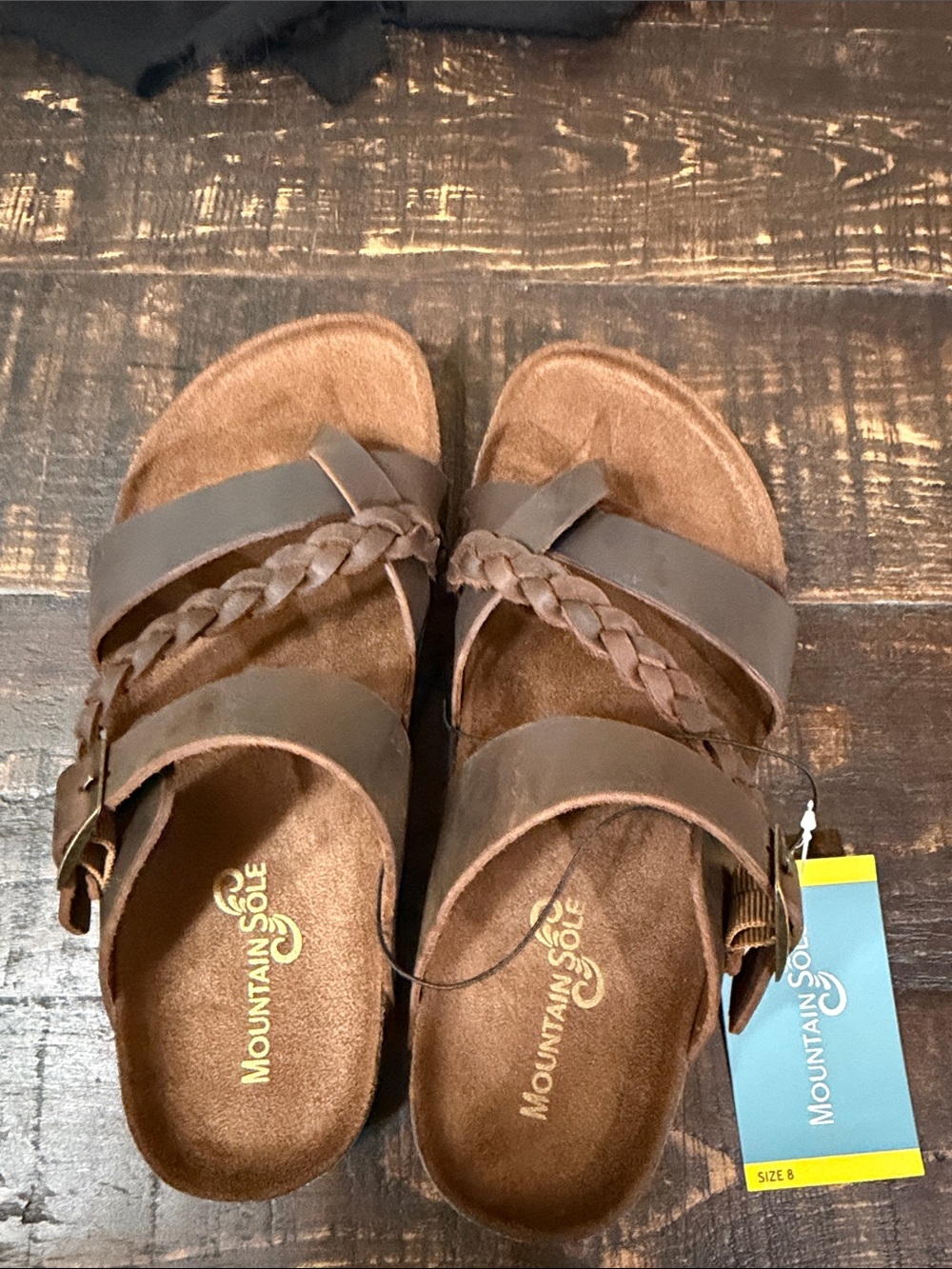 Women’s Brown Braided Mountain Sole Open Toe Sandals
